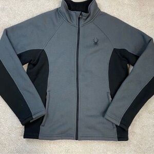 Spyder Men's Constant Black/Gray Full Zip Stryke Fleece Jacket Size M
